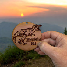 Load image into Gallery viewer, TRex Dinosaur Best Godfather Ever - Cedar Ornament