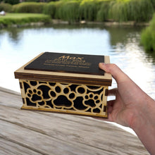 Load image into Gallery viewer, Paw Print Pet Urn - PERSONALIZED - Wood