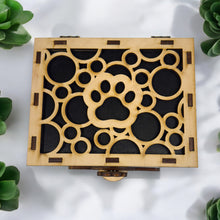 Load image into Gallery viewer, Paw Print Pet Urn - PERSONALIZED - Wood
