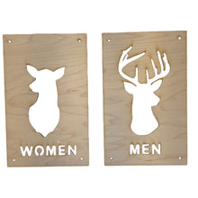 Load image into Gallery viewer, Men and Women Deer Restroom Signs 6x10 (Both Signs)