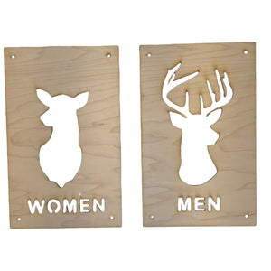 Men and Women Deer Restroom Signs 6x10 (Both Signs)