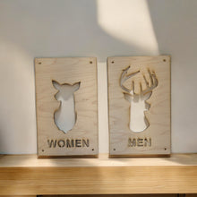 Load image into Gallery viewer, Men and Women Deer Restroom Signs 6x10 (Both Signs)