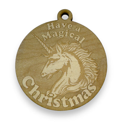 Ornament - Have a Magical Christmas - Raw Wood 3x3in