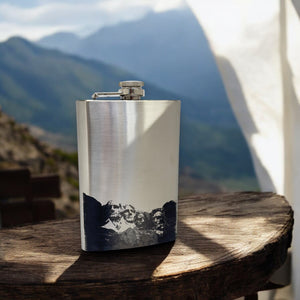 8oz Mt. Rushmore Stainless Steel Flask