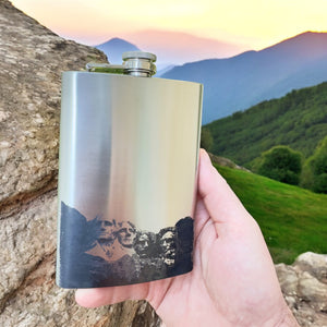 8oz Mt. Rushmore Stainless Steel Flask