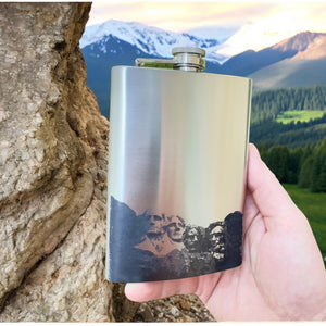 8oz Mt. Rushmore Stainless Steel Flask