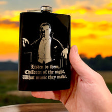 Load image into Gallery viewer, 8oz BLACK Children of the Night Flask