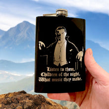 Load image into Gallery viewer, 8oz BLACK Children of the Night Flask