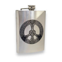 Load image into Gallery viewer, 8oz Celtic Love and Peace Stainless Steel Flask