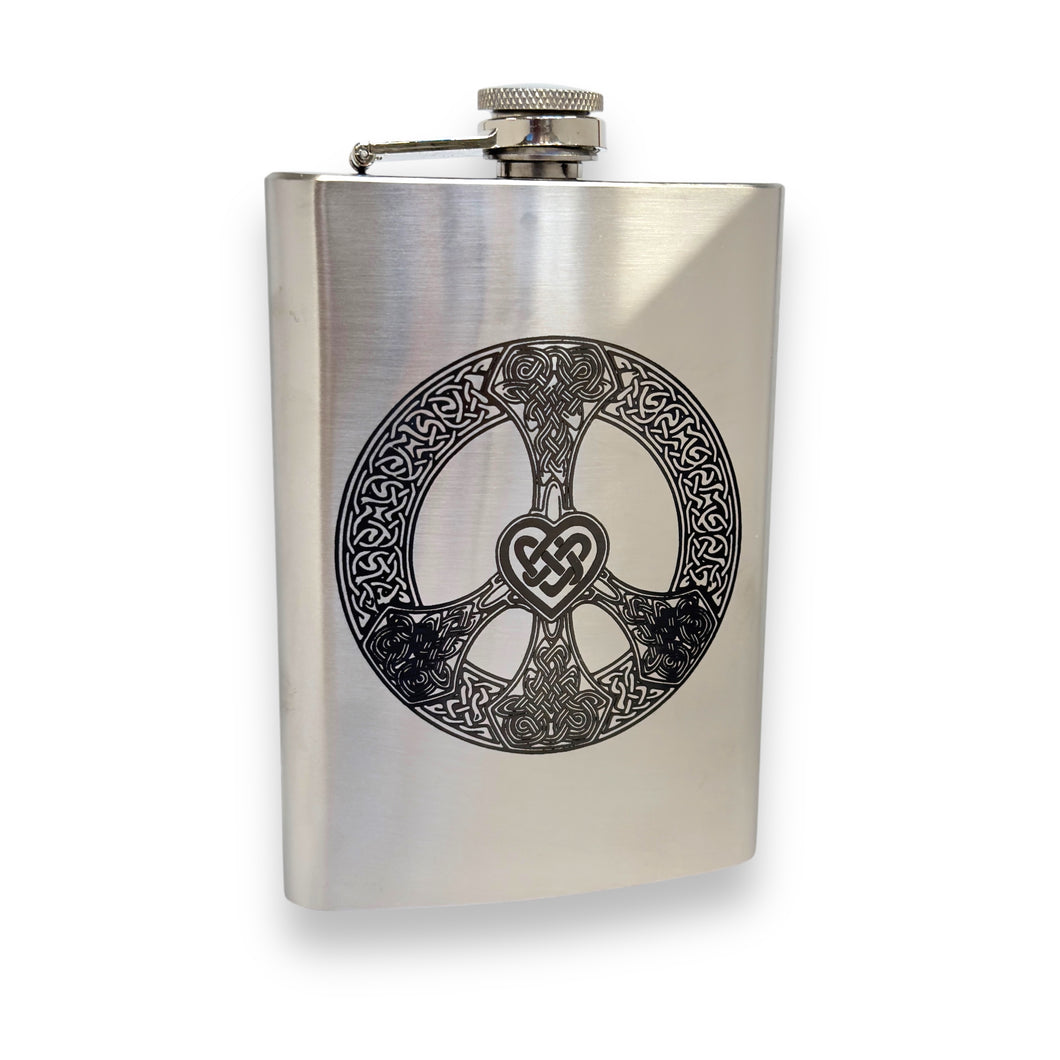 8oz Celtic Love and Peace Stainless Steel Flask