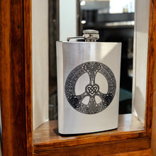 Load image into Gallery viewer, 8oz Celtic Love and Peace Stainless Steel Flask