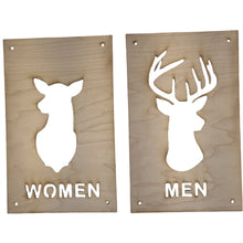 Load image into Gallery viewer, Men and Women Deer Restroom Signs 6x10 (Both Signs)