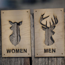 Load image into Gallery viewer, Men and Women Deer Restroom Signs 6x10 (Both Signs)