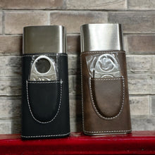 Load image into Gallery viewer, Cigar Case with Cutter - Leg Lamp - Leather