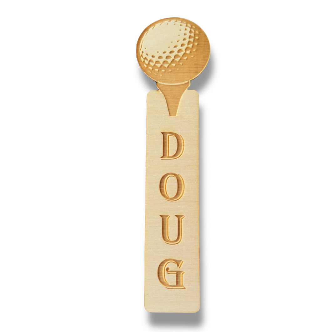 Bookmark - PERSONALIZED Golf - Raw Wood