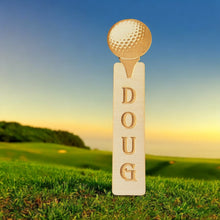 Load image into Gallery viewer, Bookmark - PERSONALIZED Golf - Raw Wood