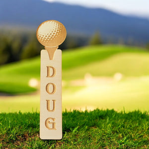 Bookmark - PERSONALIZED Golf - Raw Wood