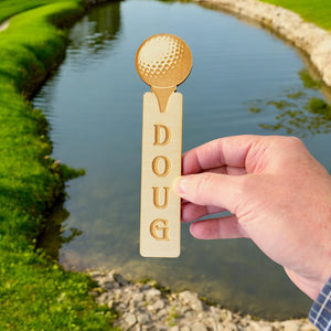 Bookmark - PERSONALIZED Golf - Raw Wood