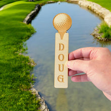 Load image into Gallery viewer, Bookmark - PERSONALIZED Golf - Raw Wood