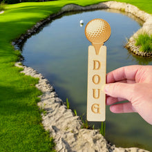 Load image into Gallery viewer, Bookmark - PERSONALIZED Golf - Raw Wood