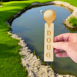 Bookmark - PERSONALIZED Golf - Raw Wood