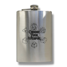 Load image into Gallery viewer, 8oz Choose Your Weapon SS Stainless Steel Flask