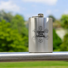 Load image into Gallery viewer, 8oz Choose Your Weapon SS Stainless Steel Flask