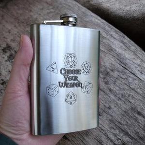 8oz Choose Your Weapon SS Stainless Steel Flask