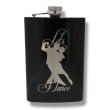 Load image into Gallery viewer, 8oz BLACK Let&#39;s Dance Flask