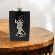 Load image into Gallery viewer, 8oz BLACK Let&#39;s Dance Flask