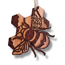 Load image into Gallery viewer, BEE World&#39;s Best Mom - Cedar Ornament