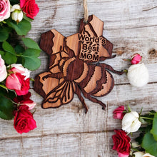 Load image into Gallery viewer, BEE World&#39;s Best Mom - Cedar Ornament