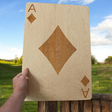 Load image into Gallery viewer, Ace of Diamonds Sign 13x20 Raw Wood