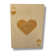 Load image into Gallery viewer, Ace of Hearts Sign 13x20 Raw Wood