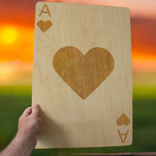 Load image into Gallery viewer, Ace of Hearts Sign 13x20 Raw Wood