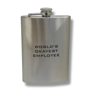 8oz World's Okayest Employee Stainless Steel Flask