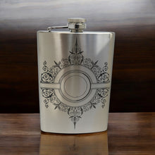 Load image into Gallery viewer, 8oz Decorative Design Stainless Steel Flask