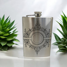 Load image into Gallery viewer, 8oz Decorative Design Stainless Steel Flask