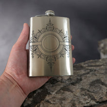 Load image into Gallery viewer, 8oz Decorative Design Stainless Steel Flask