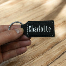 Load image into Gallery viewer, Keychain - Rectangle - Charlotte - Leather