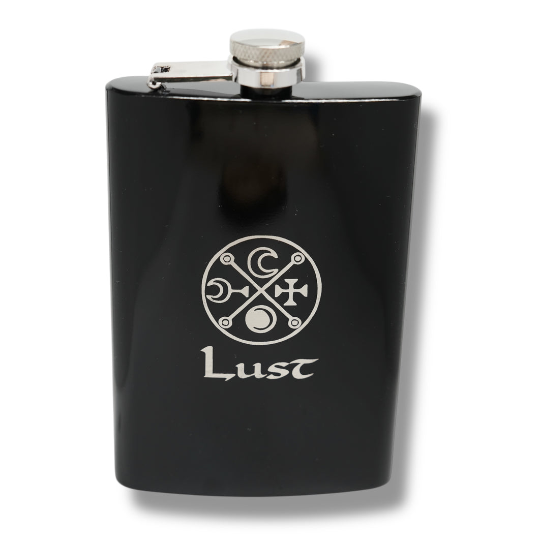 8oz BLACK Seven Deadly Sins LUST Flask