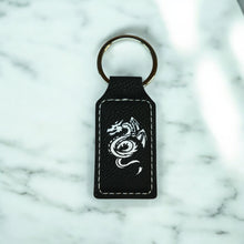Load image into Gallery viewer, Keychain - Rectangle - Flying Dragon - Leather