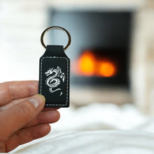 Load image into Gallery viewer, Keychain - Rectangle - Flying Dragon - Leather