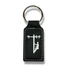 Load image into Gallery viewer, Keychain - Rectangle - Lineman - Leather