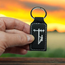 Load image into Gallery viewer, Keychain - Rectangle - Lineman - Leather