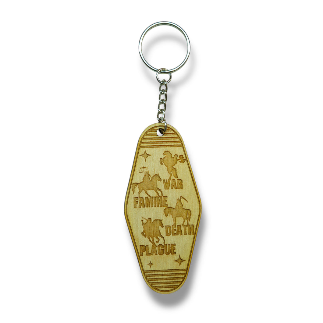 Keychain - 4 Horsemen of the Apocalypse - Birch wood