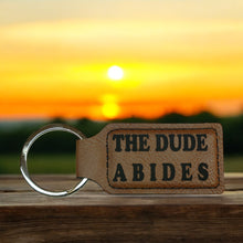 Load image into Gallery viewer, Keychain - Rectangle - The Dude Abides - Leather