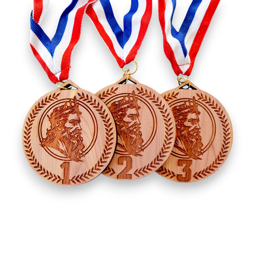 Award - 1st 2nd & 3rd Place Zeus Medals - Cedar