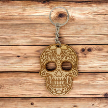 Load image into Gallery viewer, Keychain - Sugar Skull - Birch wood