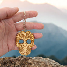 Load image into Gallery viewer, Keychain - Sugar Skull - Birch wood